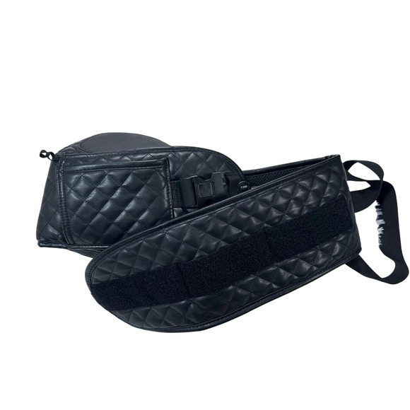 Tushbaby Quilted Faux Leather Waist Bag Hip Pack Carrier Black Gold